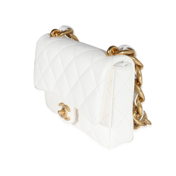 Chanel White Quilted Lambskin Small Funky Town Flap Bag - Picture 4 of 8